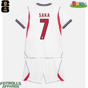 England Bukayo Saka #7 Hemmaställ Barn VM 2026 Kortärmad (+ Korta byxor)